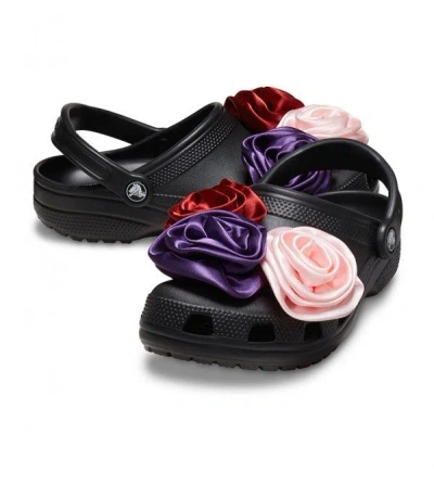 Crocs Classic Rosette 210388-001 Clog Women's Black Comfort Shoes Ups322