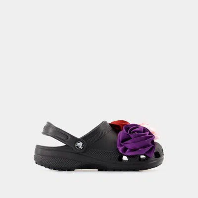 Crocs Classic Rosette Sandals In Black