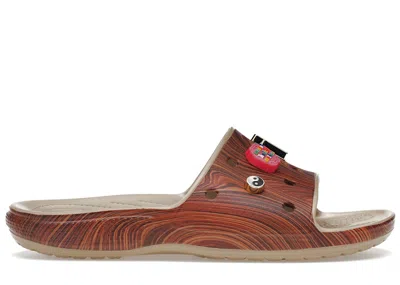 Pre-owned Crocs Classic Slide Sza Sneakers In Wood Grain/light Brown