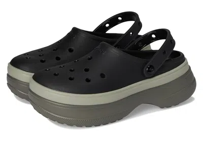 Crocs Classic Stacked Clogs Platform Sneakers Clog Shoes Black :