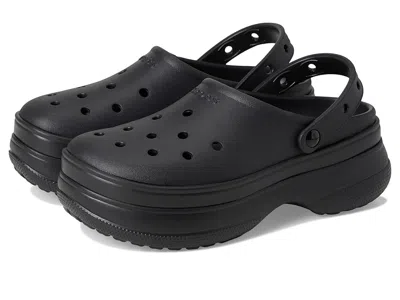 Crocs Classic Stacked Clogs Platform Sneakers Clog Shoes Black/black :