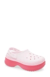 Crocs Classic Stacked Waterproof Clog In Pink