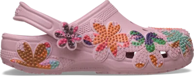 Crocs Classic Summer Beaded Clog In Pink
