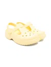 Crocs Classic T Mary Jane Perforated Clogs In Yellow
