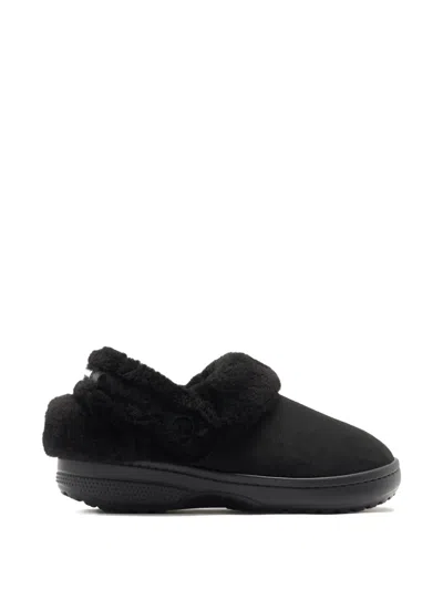 Crocs Classic Unfurgettable Clog Faux-fur Slippers In Black