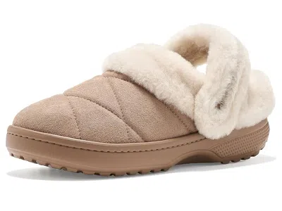 Crocs Classic Unfurgettable Lined Quilted Clogs, Fuzzy Slippers Clog/mule Shoes Sepia Quilted Suede: Men's In Multi