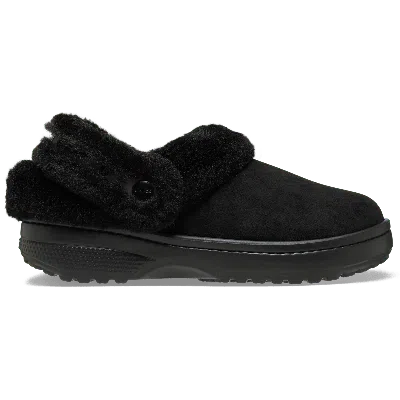Crocs Classic Unfurgettable Vegan Suede Clog In Black