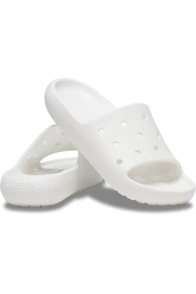 Crocs Classic V2 209401-100 Sandals White Slip On Comfort Slides Hawk221 In Pattern