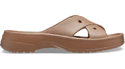 Crocs Classic Cross Strap Slides Femmes Milk Chocolate 42