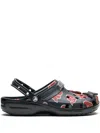 Crocs Cloud-print Heel-strap Clogs In Blue
