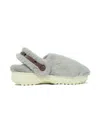 Crocs Cozzzy Faux-fur Strap Slippers In Gray