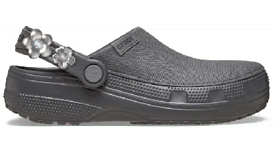 Crocs Crafted Silver Flowers Clog In Black