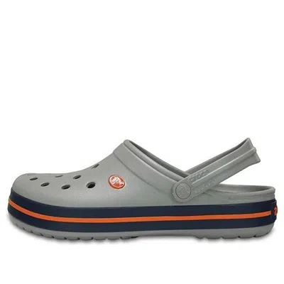 Crocs Crocband™ Sabots Unisex Light Grey / Navy 45 In Light Grey/navy