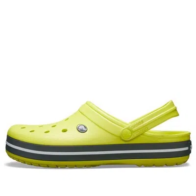 Crocs Crocband Clogs 'citrus Grey' In Green