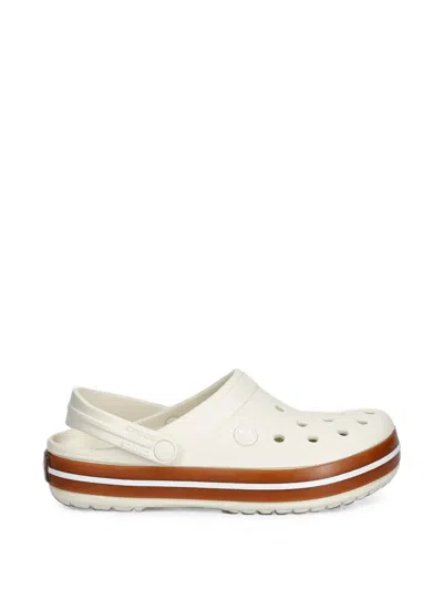 Crocs Crocband™ Perforated Logo-patch Clogs In Neutral