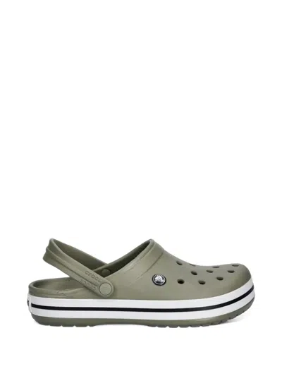 Crocs Crocband Perforated Logo-patch Mules In Multi