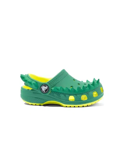 Crocs Kids' Crocodile Spike-detail Sandals In Green