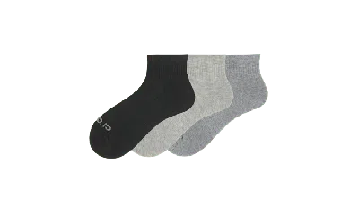 Crocs Cushion Quarter Crew Socks 3pk In Black/multi