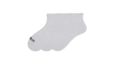 Crocs Cushion Quarter Crew Socks 3pk In White