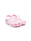 Crocs Girls Pink Comb Kids Classic Lined Glitter-embellished Rubber Clogs 6-9 Years In Pink