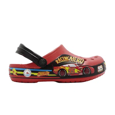 Pre-owned Crocs Disney X Band Clog Toddler 'fun Lab Cars Lights - Flame' | Red | Infant Size 8