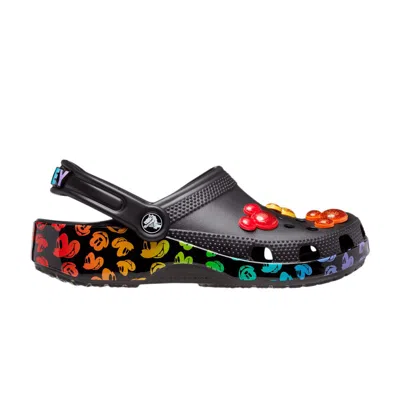Pre-owned Crocs Disney X Classic Clog 'mickey Rainbow Celebration' In Black