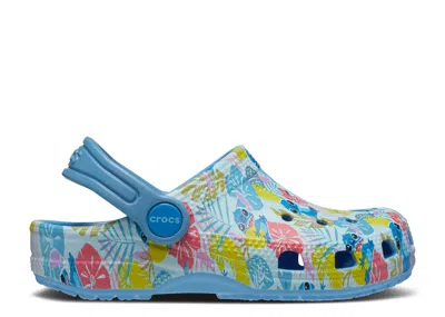 Crocs Babies'  Disney X  Classic Clog Toddler 'stitch Hawaiian Print' In Blue