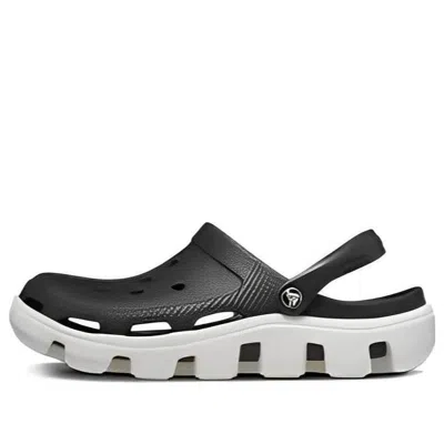Crocs Duet Beach Sandals Black White