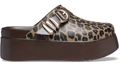 Crocs Dylan Platform Animal Buckle Clog In Coffee