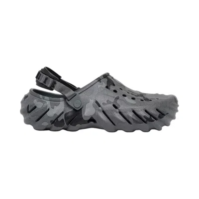 Pre-owned Crocs Echo Clog 'charcoal Duck Camo' | Grey | Men's Size 13 In Gray