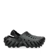 Crocs Boys Black Kids Echo Logo-embossed Rubber Clogs 6 Months-5 Years In Black