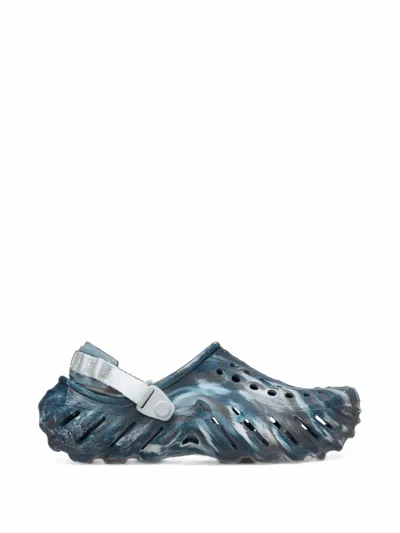 Crocs Echo Marbled Mules In Blue
