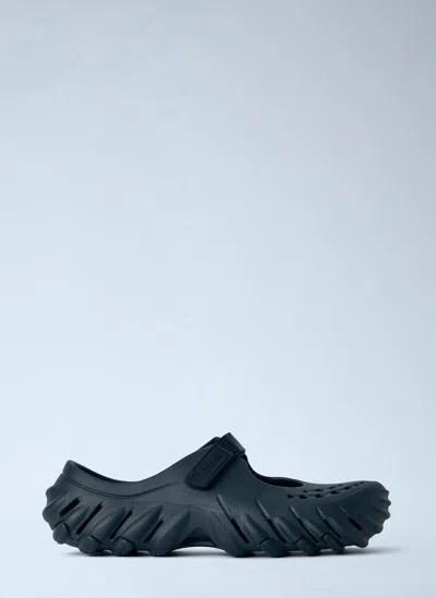 Crocs Echo Mary Jane Perforated Slip-ons In Black