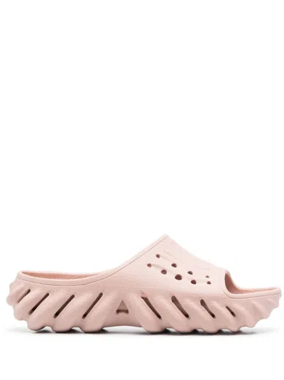 Crocs Echo Perforated Slides In Pink