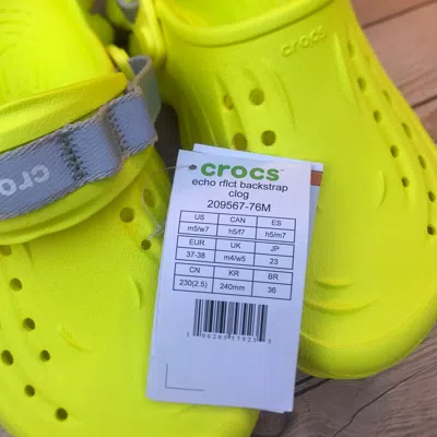Pre-owned Crocs Echo Reflective Backstrap Clog Acidity Select-a-size M5w7 Or M6w8