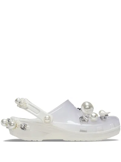 Crocs Faux-pearl Embellished Slingback  In White
