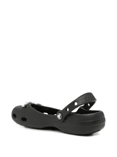 Crocs Faux-pearl Embellished Mules In Black