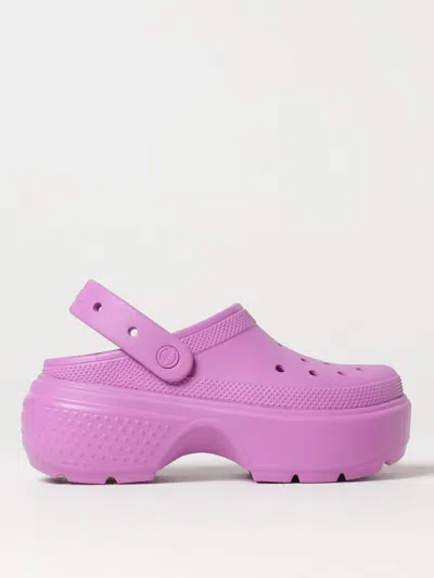 Crocs Flat Sandals  Woman In Baby Pink