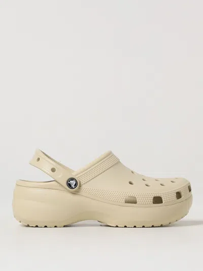 Crocs Flat Sandals  Woman Color Beige In 米色