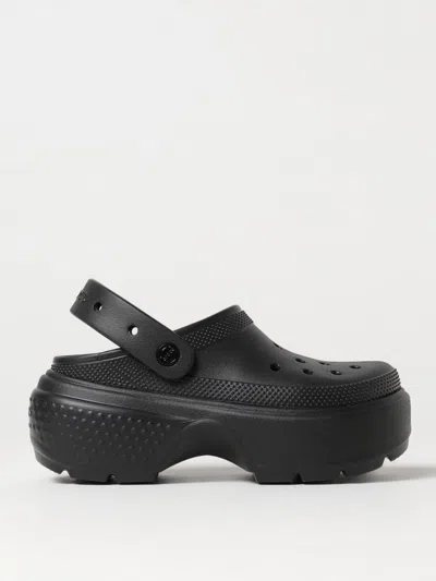Crocs Flat Sandals  Woman In Black