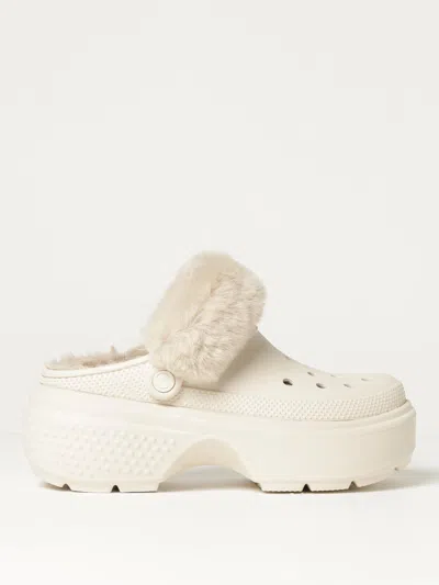 CROCS FLAT SHOES CROCS WOMAN COLOR YELLOW CREAM,419505090