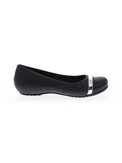 Pre-owned Crocs Flats In Black
