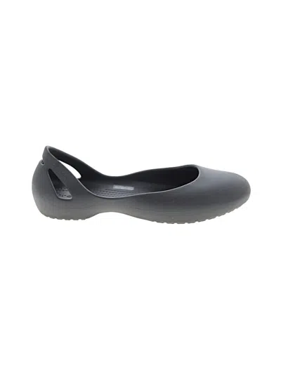 Pre-owned Crocs Flats In Black