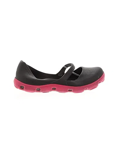 Pre-owned Crocs Flats In Black