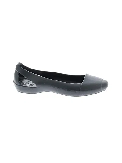 Pre-owned Crocs Flats In Black