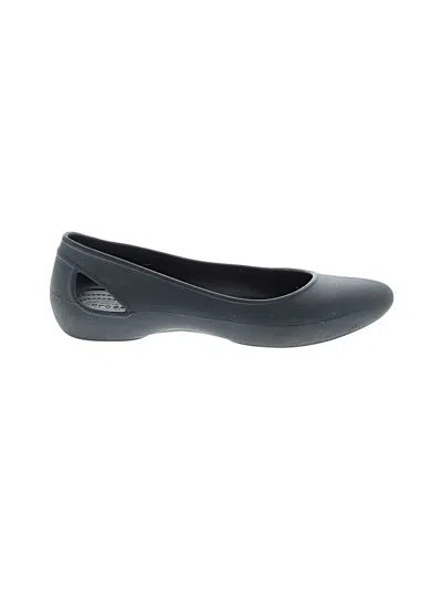 Pre-owned Crocs Flats In Black