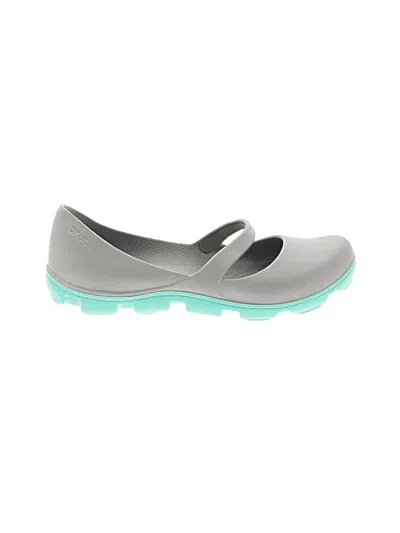 Pre-owned Crocs Flats In Gray