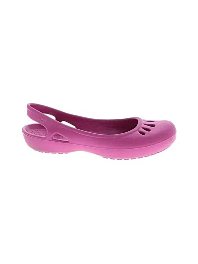 Pre-owned Crocs Flats In Purple
