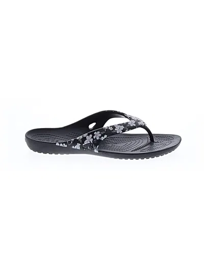 Pre-owned Crocs Flip Flops In Black