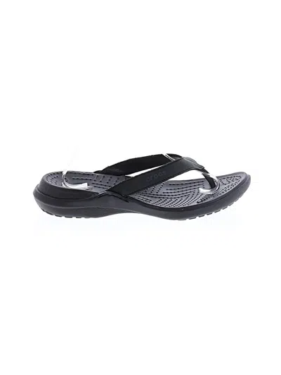 Pre-owned Crocs Flip Flops In Black